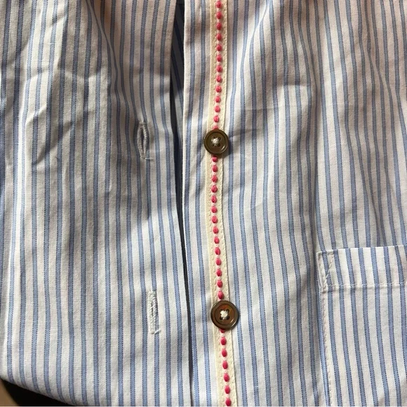 Anthropologie Edme & Esyllte Blue Striped Button Down‎ Shirt - Picture 7 of 7